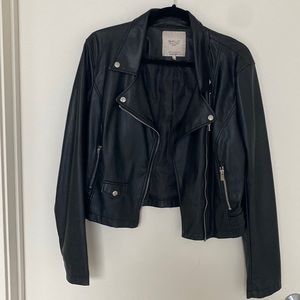 Leather biker jacket